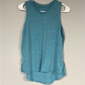 Champion blue tank top, XS/ TP, high/low hem, slits on sides